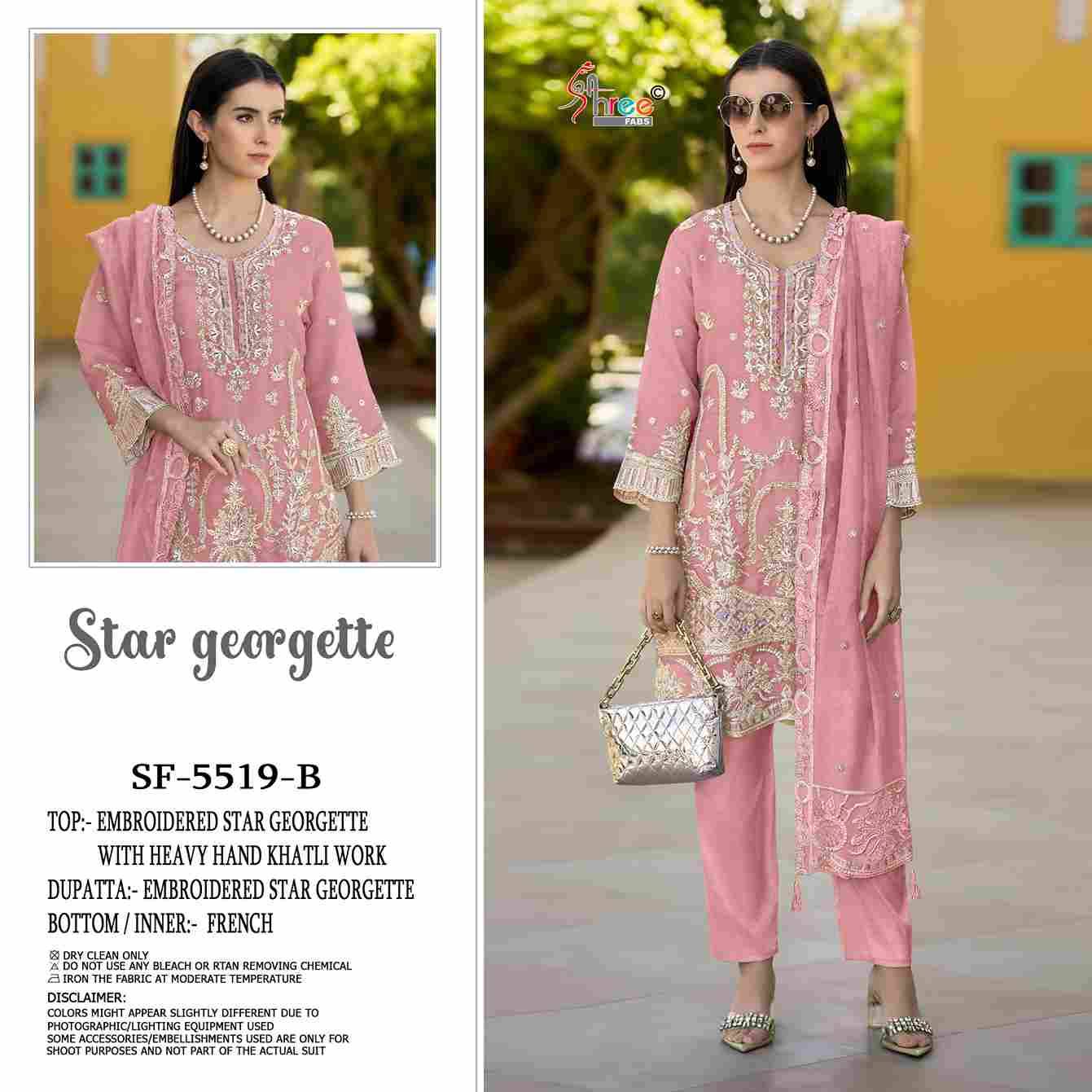 Shree Fabs Hit Design SF-5519 Colours By Shree Fabs SF-5519-A To SF-5519-D Series Beautiful Stylish Pakistani Suits Fancy Colorful Casual Wear & Ethnic Wear & Ready To Wear Georgette Embroidery Dresses At Wholesale Price