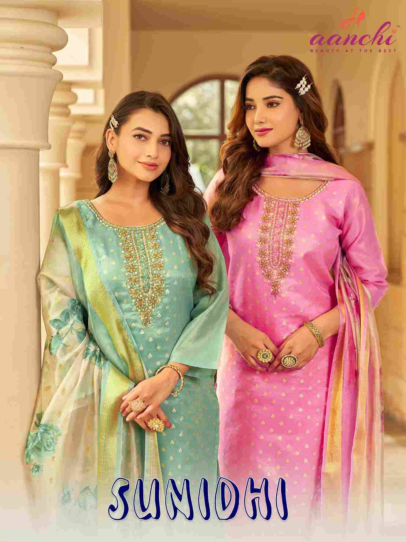 Sunidhi By Aanchi 01 To 04 Series Beautiful Suits Colorful Stylish Fancy Casual Wear & Ethnic Wear Pure Jacquard Dresses At Wholesale Price