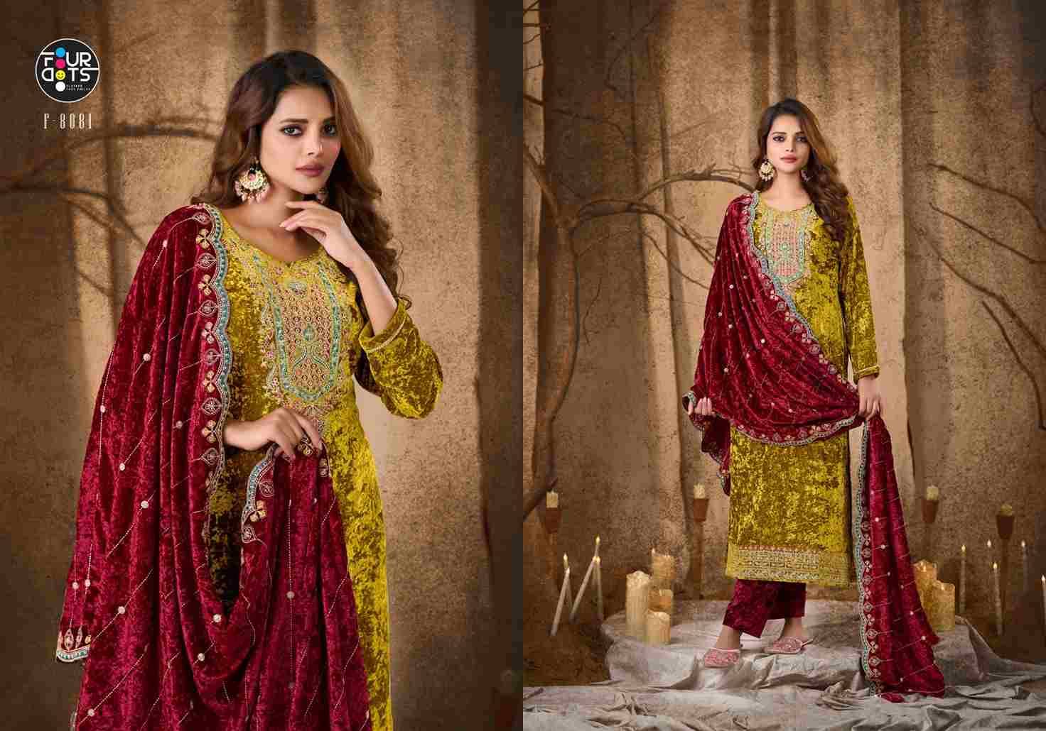 Starblast By Four Dots 8081 To 8084 Series Designer Stylish Fancy Colorful Beautiful Party Wear & Ethnic Wear Collection Premium Velvet Dresses At Wholesale Price