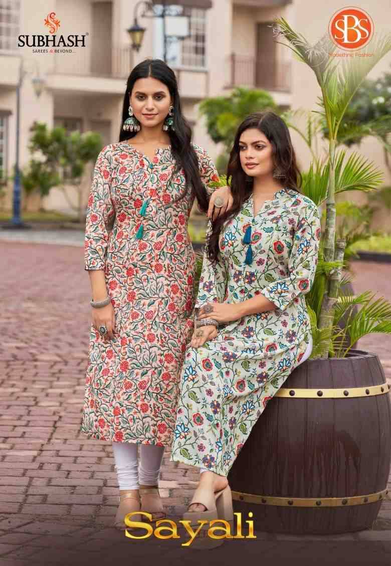 Sayali By SBS 5951 To 5956 Series Beautiful Fancy Colorful Stylish Party Wear & Occasional Wear Cotton With Work Kurtis At Wholesale Price