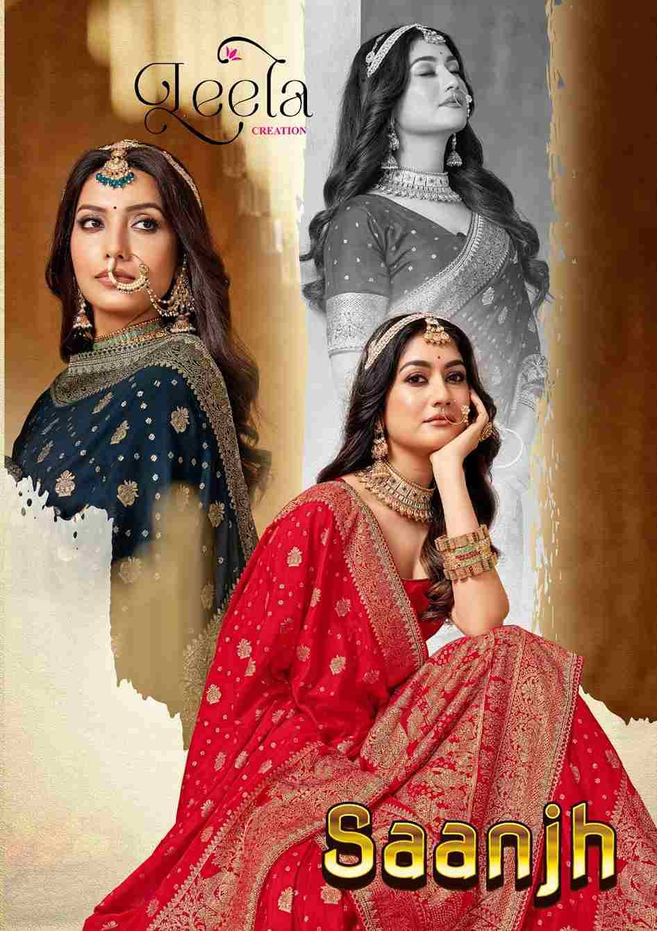 Saanjh By Leela Creation 304-A To 304-E Series Indian Traditional Wear Collection Beautiful Stylish Fancy Colorful Party Wear & Occasional Wear Viscose Sarees At Wholesale Price