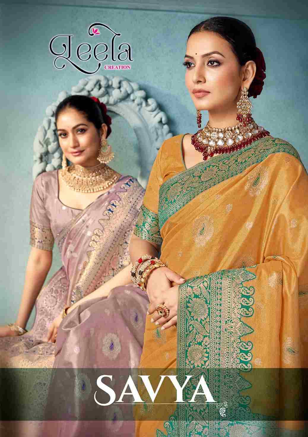 Savya By Leela Creation A To F Series Indian Traditional Wear Collection Beautiful Stylish Fancy Colorful Party Wear & Occasional Wear Fancy Sarees At Wholesale Price