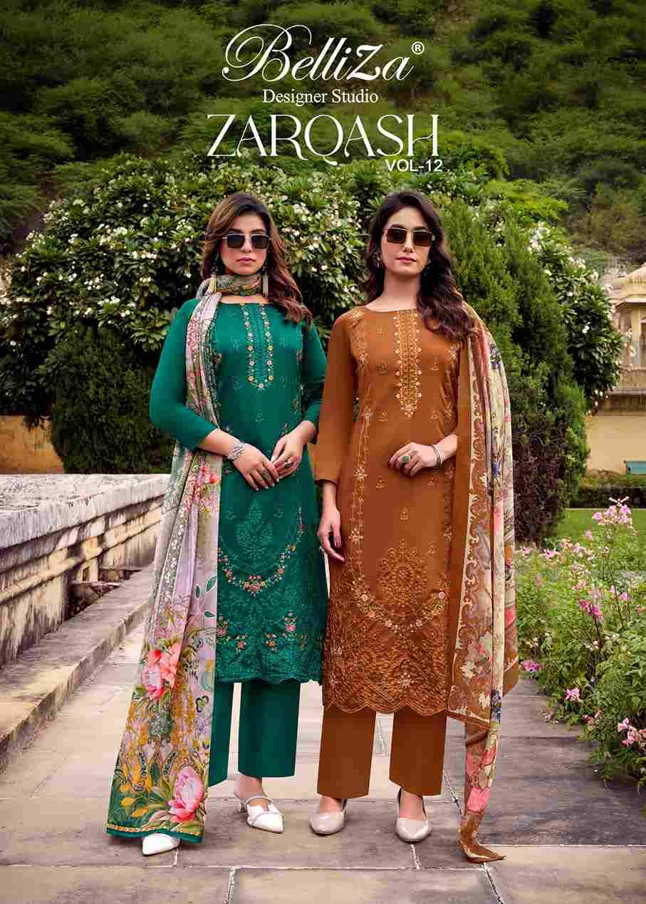 Zarqash Vol-12 By Belliza 921-001 To 921-006 Series Beautiful Festive Suits Stylish Fancy Colorful Casual Wear & Ethnic Wear Pure Jam Dresses At Wholesale Price