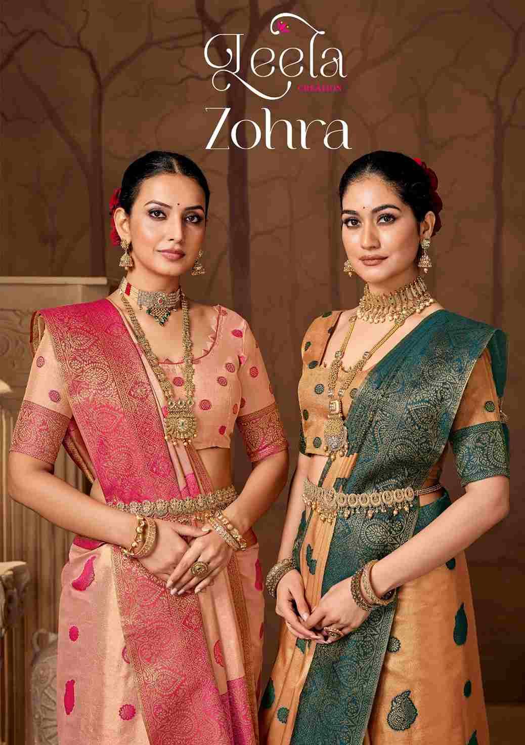 Zohra By Leela Creation A To F Series Indian Traditional Wear Collection Beautiful Stylish Fancy Colorful Party Wear & Occasional Wear Fancy Sarees At Wholesale Price