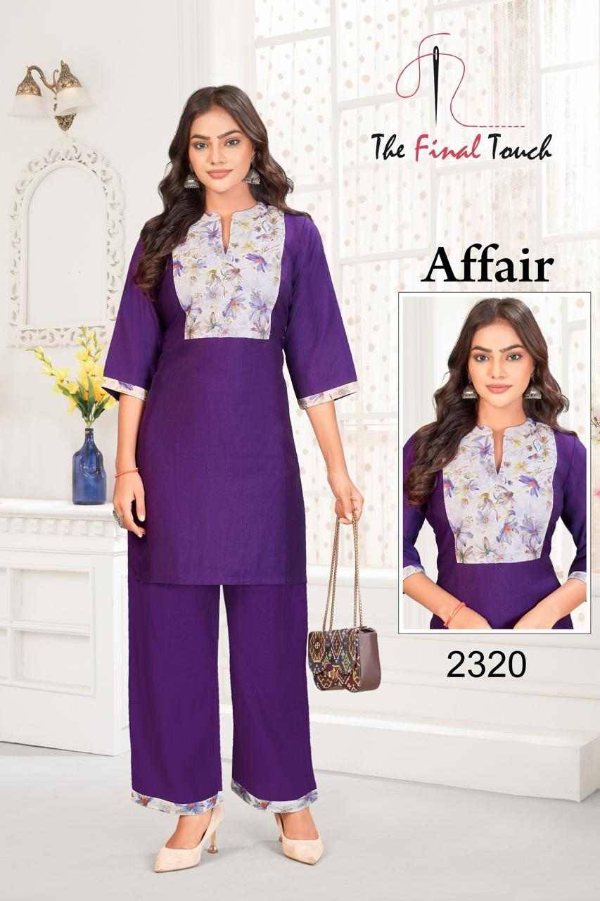 Affair By The Final Touch Combo Set 2319 To 2330 Series Designer Stylish Fancy Colorful Beautiful Party Wear & Ethnic Wear Collection Vatican Print Co-Ord At Wholesale Price