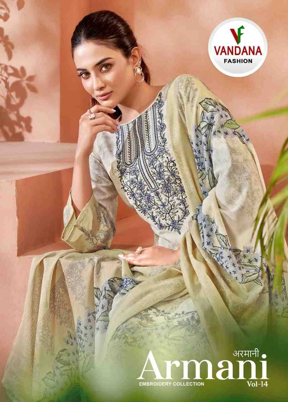 Armani Vol-14 By Vandana Fashion 14001 To 14008 Series Beautiful Festive Suits Stylish Fancy Colorful Casual Wear & Ethnic Wear Soft Cotton Print Dresses At Wholesale Price