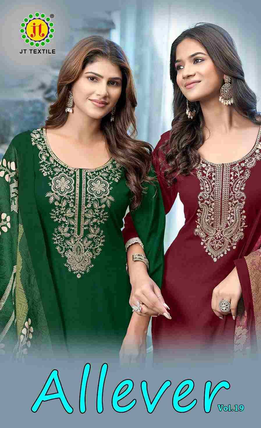 Allever Vol-19 By JT 19001 To 19005 Series Beautiful Festive Suits Colorful Stylish Fancy Casual Wear & Ethnic Wear Rayon Dresses At Wholesale Price