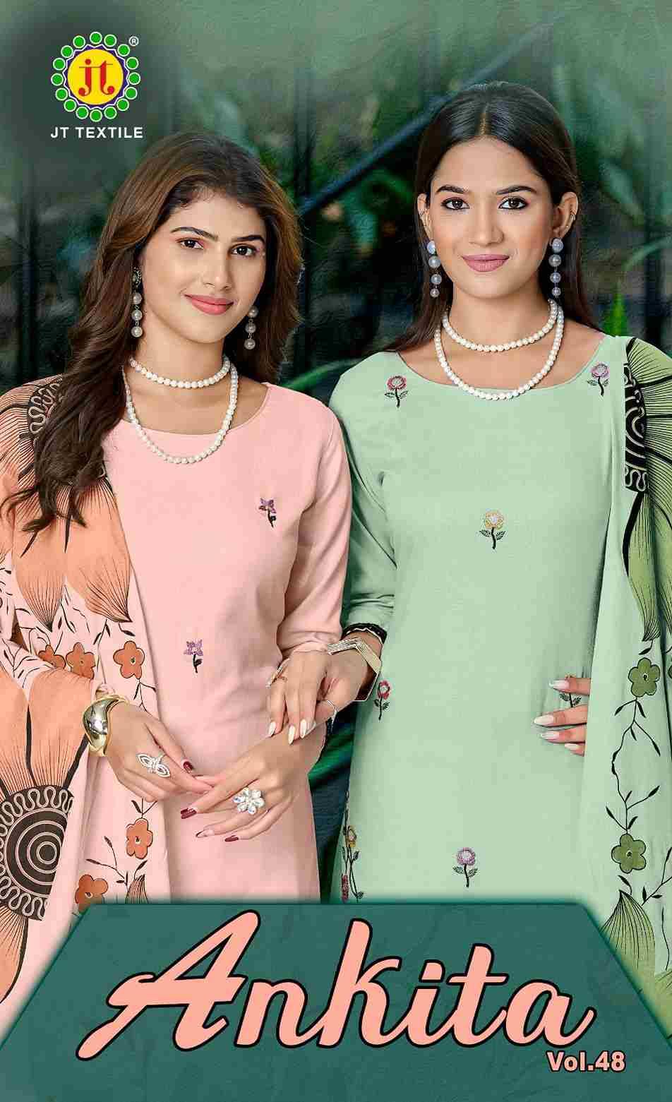 Ankita Vol-48 By JT 48001 To 48005 Series Beautiful Festive Suits Colorful Stylish Fancy Casual Wear & Ethnic Wear Rayon Dresses At Wholesale Price