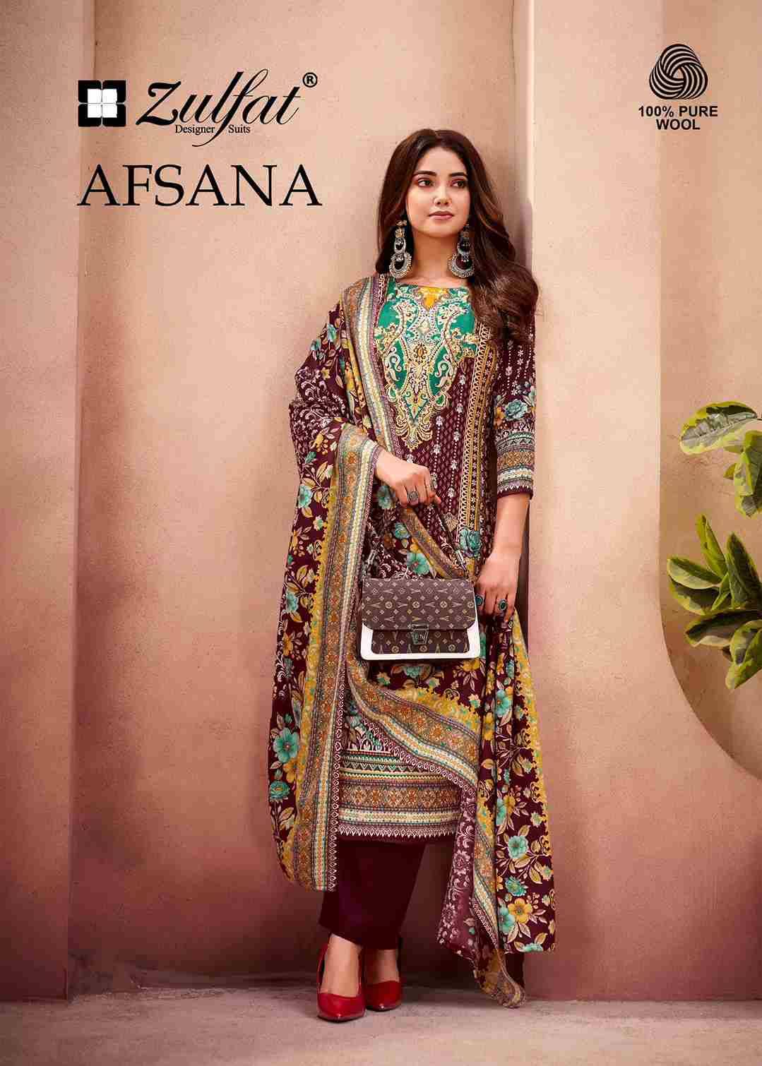 Afsana By Zulfat 702-001 To 702-004 Series Beautiful Festive Suits Colorful Stylish Fancy Casual Wear & Ethnic Wear Pure Pashmina With Embroidered Dresses At Wholesale Price