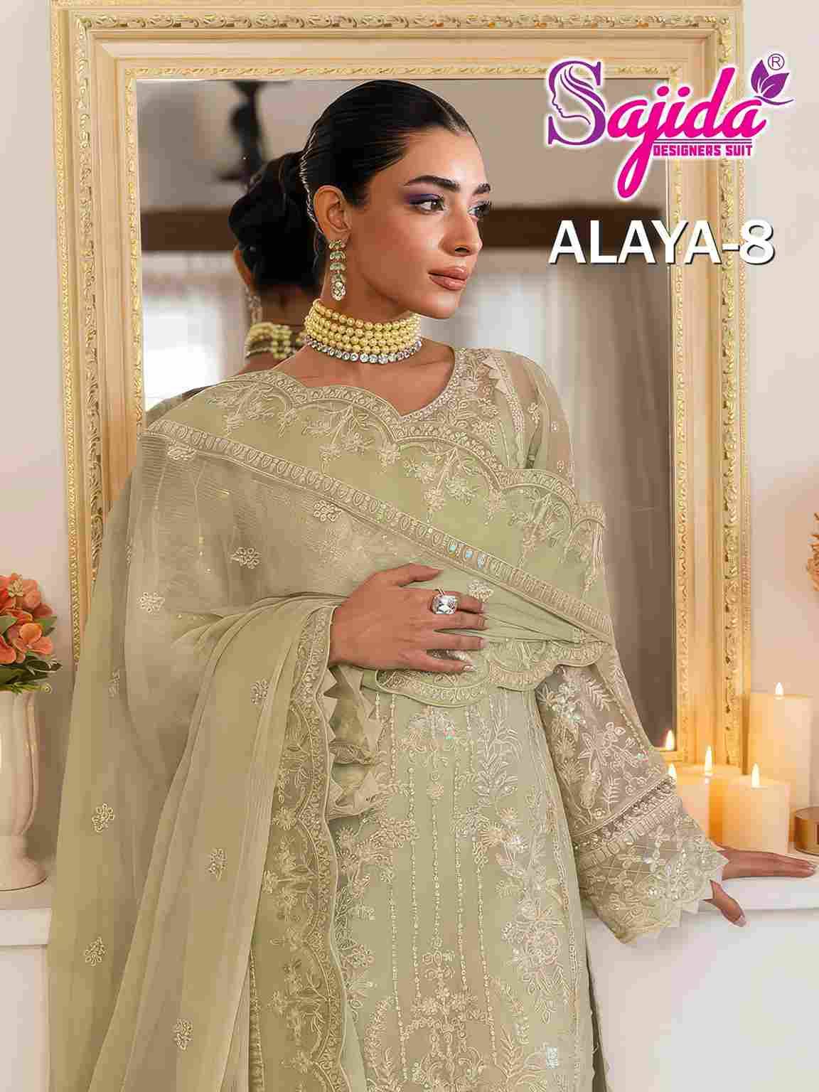 Alaya Vol-8 By Sajida Designer Suit 1132 To 1134 Series Beautiful Pakistani Suits Colorful Stylish Fancy Casual Wear & Ethnic Wear Faux Georgette Embroidered Dresses At Wholesale Price