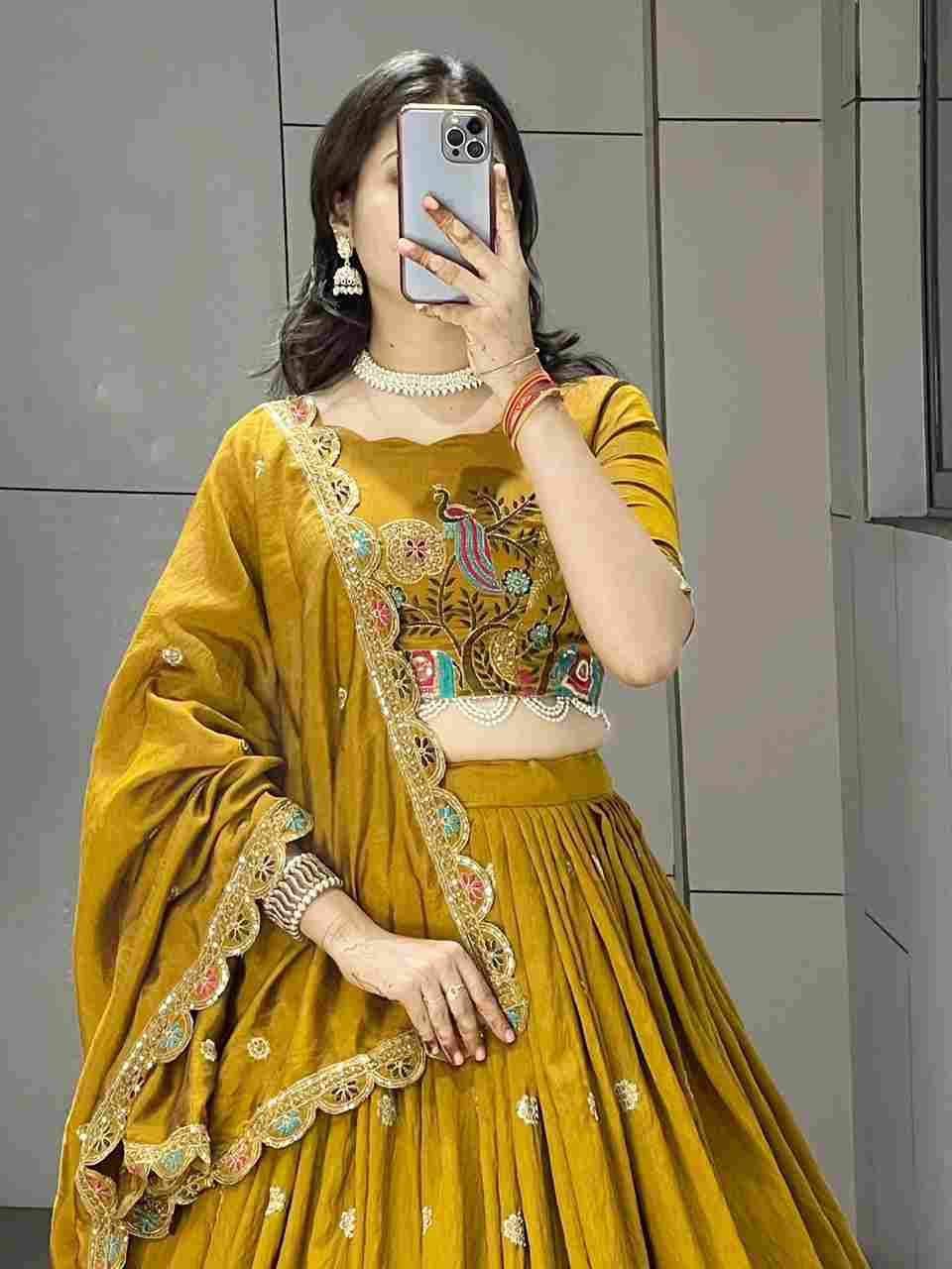 Gr-8229 By Fashid Wholesale Designer Beautiful Navratri Collection Occasional Wear & Party Wear Vichitra Silk Lehengas At Wholesale Price