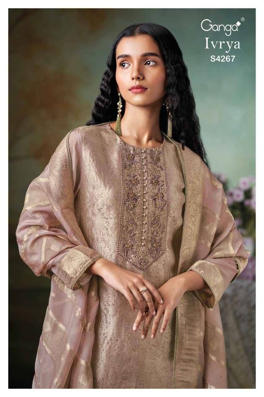 Ivrya-4267 By Ganga Fashion 4267-A To 4267-B Series Beautiful Festive Suits Stylish Colorful Fancy Casual Wear & Ethnic Wear Premium Bemberg Silk Print Dresses At Wholesale Price