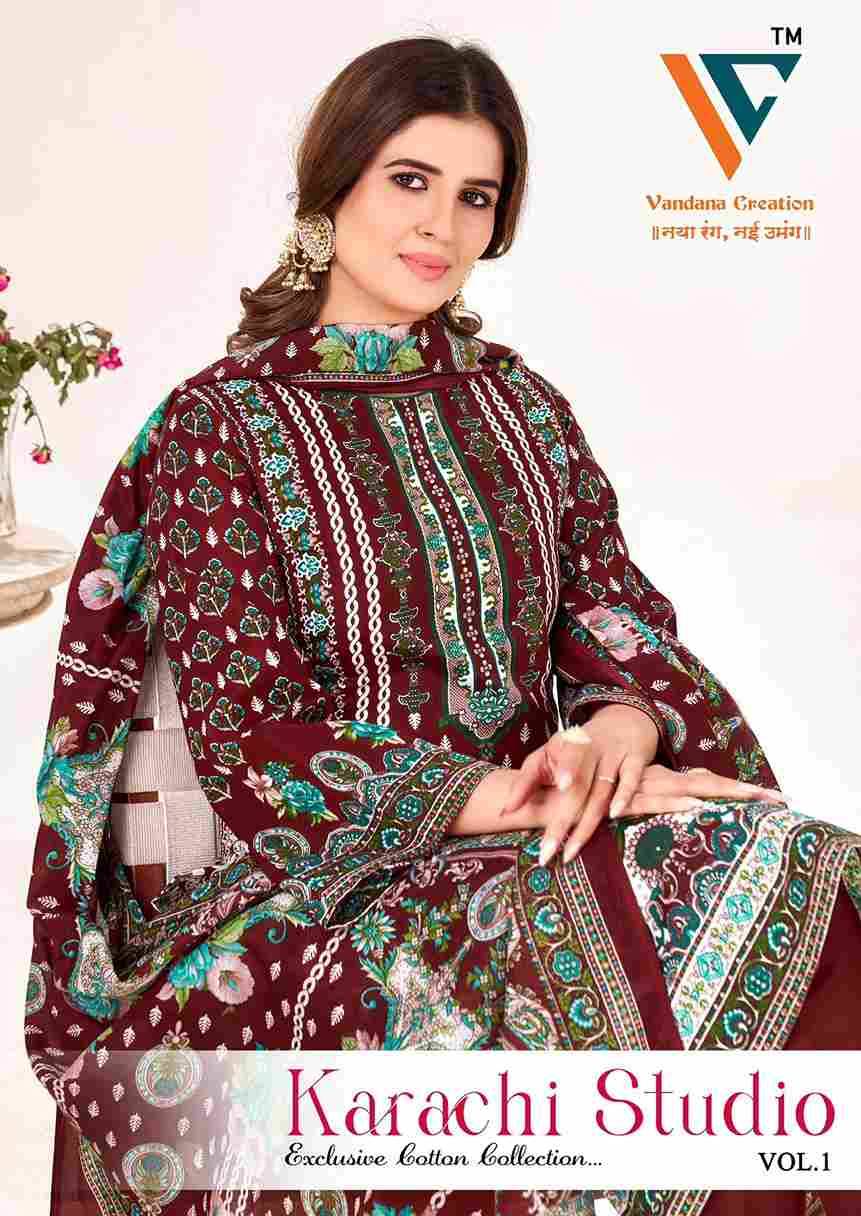 Karachi Studio Vol-1 By Vandana Creation 1001 To 1008 Series Beautiful Festive Suits Stylish Fancy Colorful Casual Wear & Ethnic Wear Soft Cotton Print Dresses At Wholesale Price