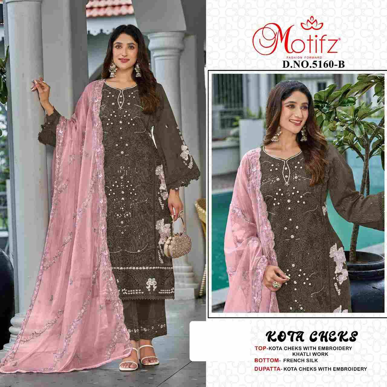 Motifz Hit Design 5160 Colours By Motifz 5160-A To 5160-D Series Beautiful Pakistani Suits Colorful Stylish Fancy Casual Wear & Ethnic Wear Kota Checks Dresses At Wholesale Price