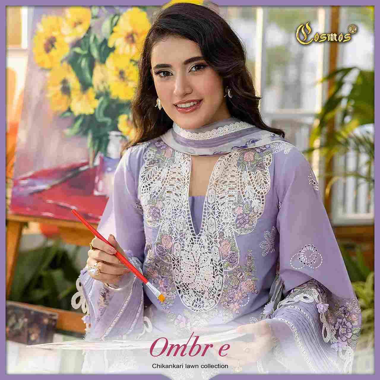 Ombre Chikankari Lawn Collection By Cosmos 1001 To 1006 Series Beautiful Pakistani Suits Colorful Stylish Fancy Casual Wear & Ethnic Wear Lawn Cotton Embroidered Dresses At Wholesale Price