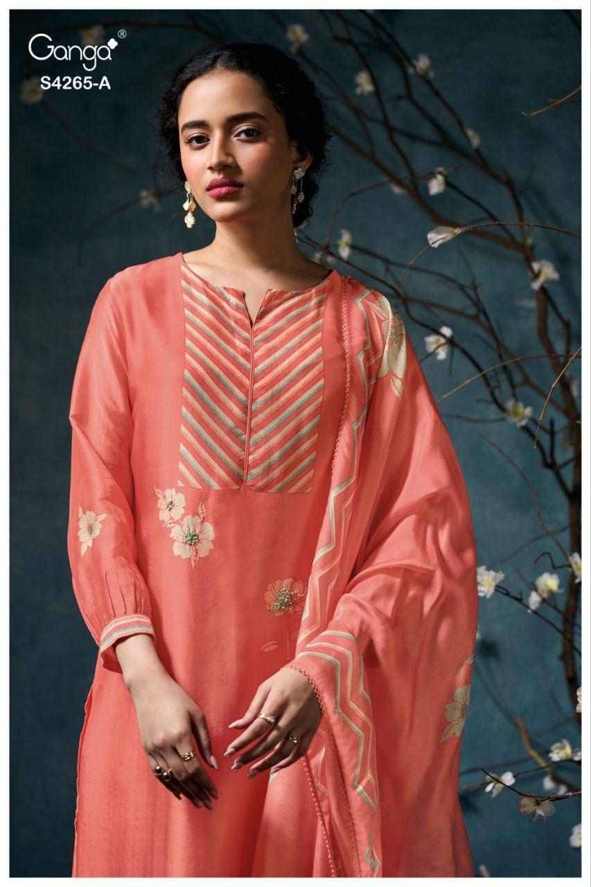 Priselle-4265 By Ganga Fashion 4265-A To 4265-D Series Beautiful Festive Suits Stylish Colorful Fancy Casual Wear & Ethnic Wear Premium Bemberg Silk Print Dresses At Wholesale Price