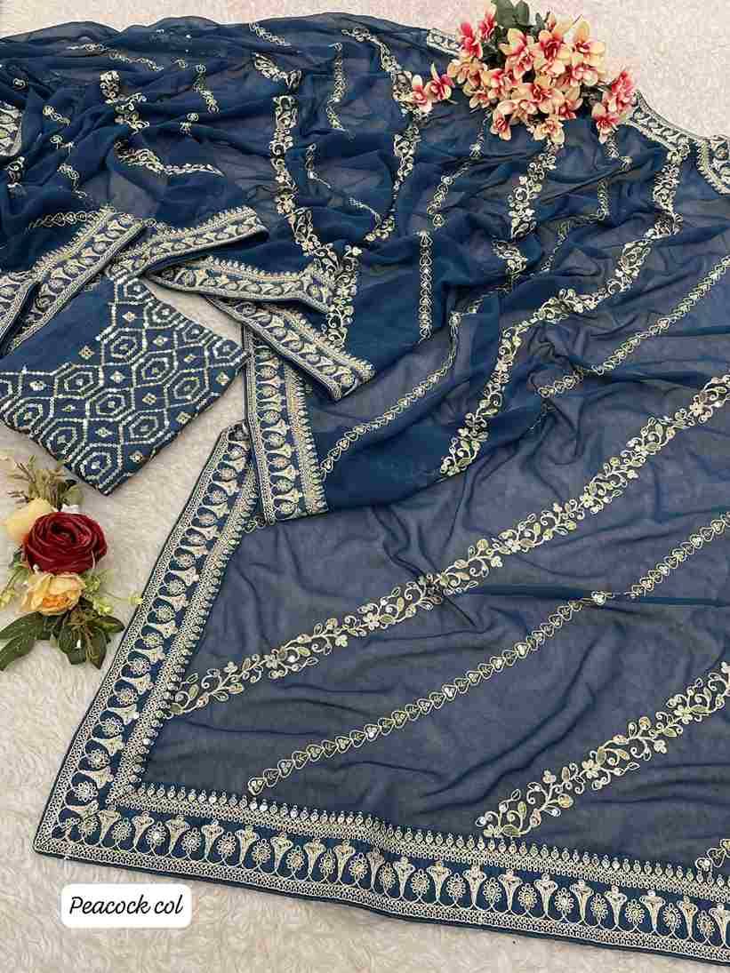 Pc-60 By Fashid Wholesale 01 To 04 Series Indian Traditional Wear Collection Beautiful Stylish Fancy Colorful Party Wear & Occasional Wear Pure Soft Georgette Sarees At Wholesale Price