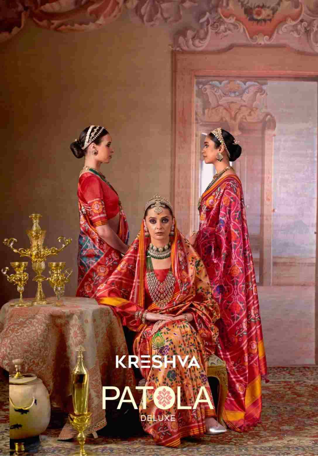 Patola Deluxe By Kreshva 109 To 112 Series Indian Traditional Wear Collection Beautiful Stylish Fancy Colorful Party Wear & Occasional Wear Silk Sarees At Wholesale Price
