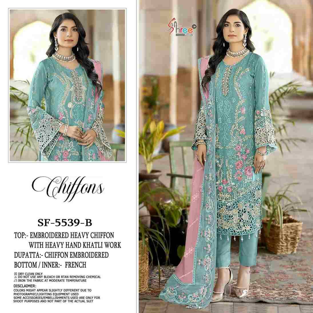 Shree Fabs Hit Design SF-5539 Colours By Shree Fabs SF-5539-A To SF-5539-D Series Beautiful Stylish Pakistani Suits Fancy Colorful Casual Wear & Ethnic Wear & Ready To Wear Chiffon Embroidery Dresses At Wholesale Price