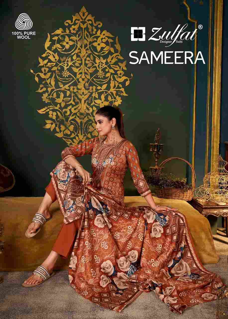 Sameera By Zulfat 703-001 To 703-004 Series Beautiful Festive Suits Colorful Stylish Fancy Casual Wear & Ethnic Wear Pure Pashmina With Embroidered Dresses At Wholesale Price