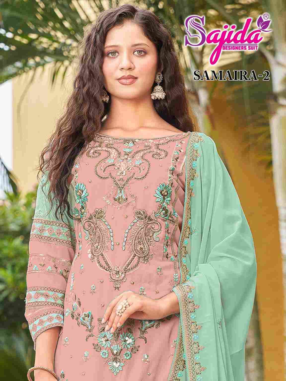 Samaira 1038 Colours By Sajida Designer Suit 1038-A To 1038-D Series Beautiful Pakistani Suits Colorful Stylish Fancy Casual Wear & Ethnic Wear Faux Georgette Embroidered Dresses At Wholesale Price