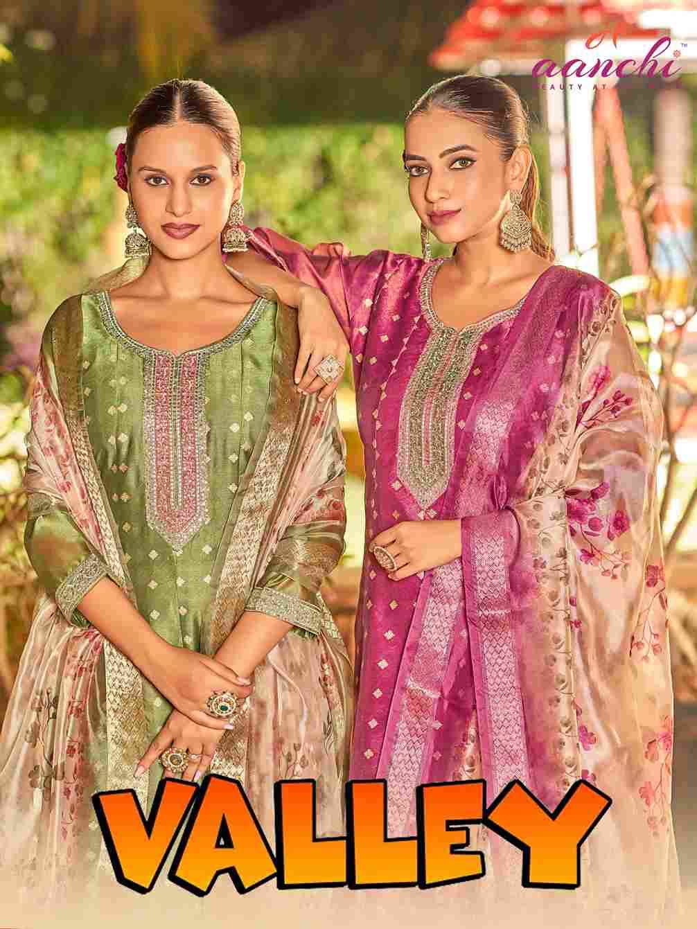 Valley By Aanchi 1001 To 1004 Series Beautiful Stylish Festive Suits Fancy Colorful Casual Wear & Ethnic Wear & Ready To Wear Jacquard Dresses At Wholesale Price