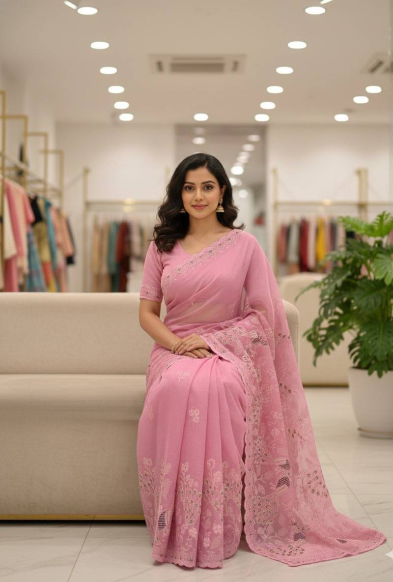 Vs-Peacock By Fashid Wholesale 01 To 04 Series Indian Traditional Wear Collection Beautiful Stylish Fancy Colorful Party Wear & Occasional Wear Soft Georgette Sarees At Wholesale Price