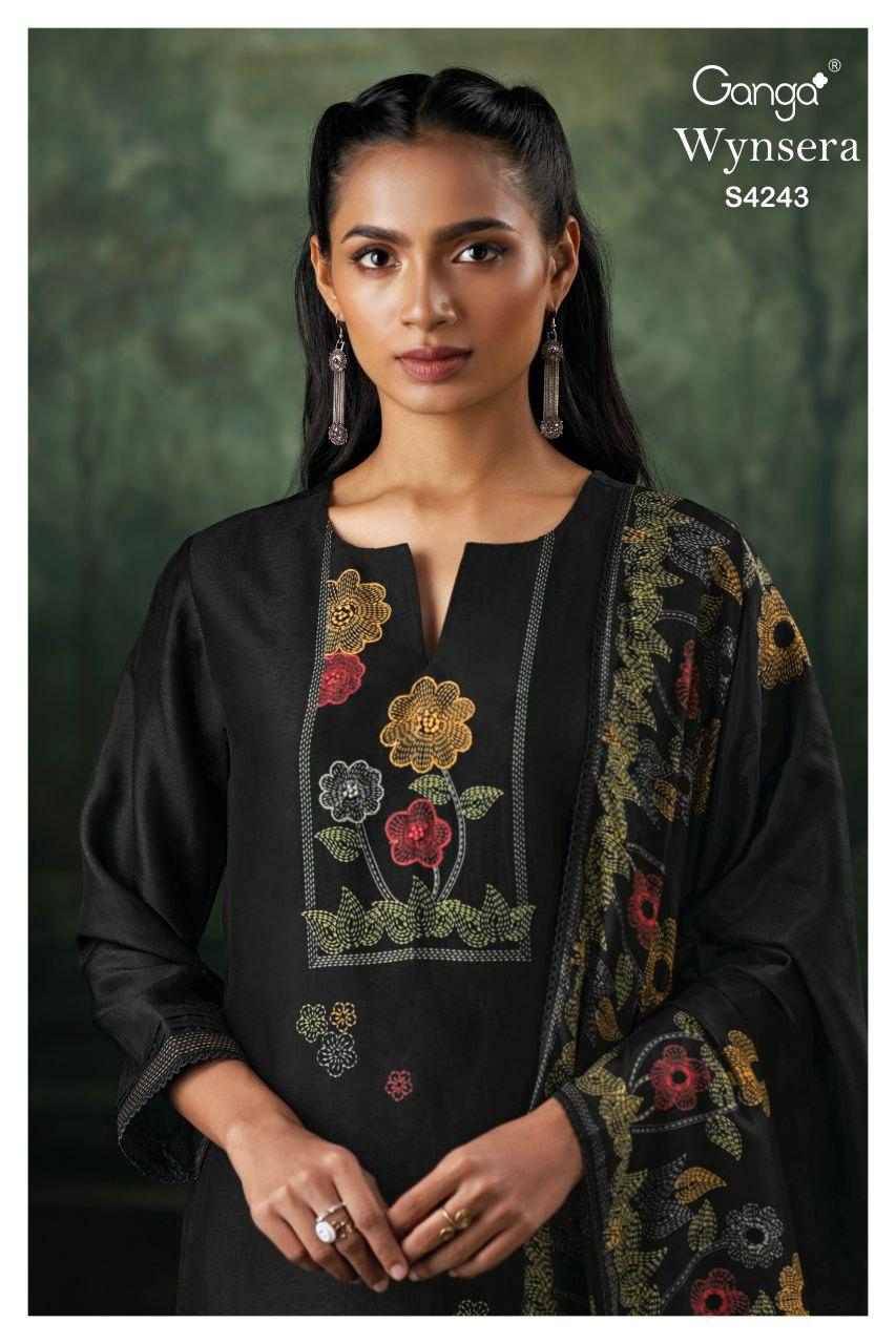 Wynsera-4243 By Ganga Fashion 4243-A To 4243-C Series Beautiful Festive Suits Stylish Colorful Fancy Casual Wear & Ethnic Wear Premium Bemberg Silk Print Dresses At Wholesale Price