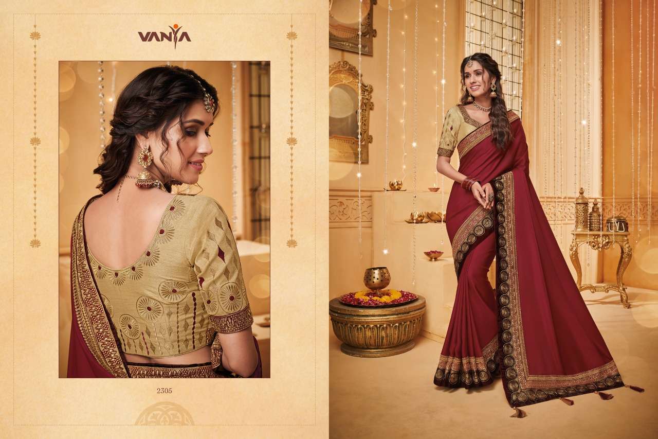 VANYA VOL-13 BY VANYA 2301 TO 2316 SERIES INDIAN TRADITIONAL WEAR COLLECTION BEAUTIFUL STYLISH FANCY COLORFUL PARTY WEAR & OCCASIONAL WEAR FANCY SAREES AT WHOLESALE PRICE