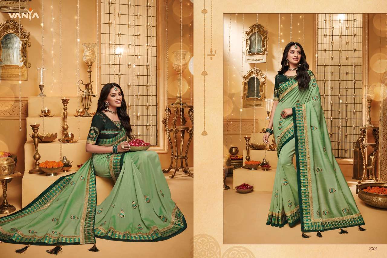 VANYA VOL-13 BY VANYA 2301 TO 2316 SERIES INDIAN TRADITIONAL WEAR COLLECTION BEAUTIFUL STYLISH FANCY COLORFUL PARTY WEAR & OCCASIONAL WEAR FANCY SAREES AT WHOLESALE PRICE