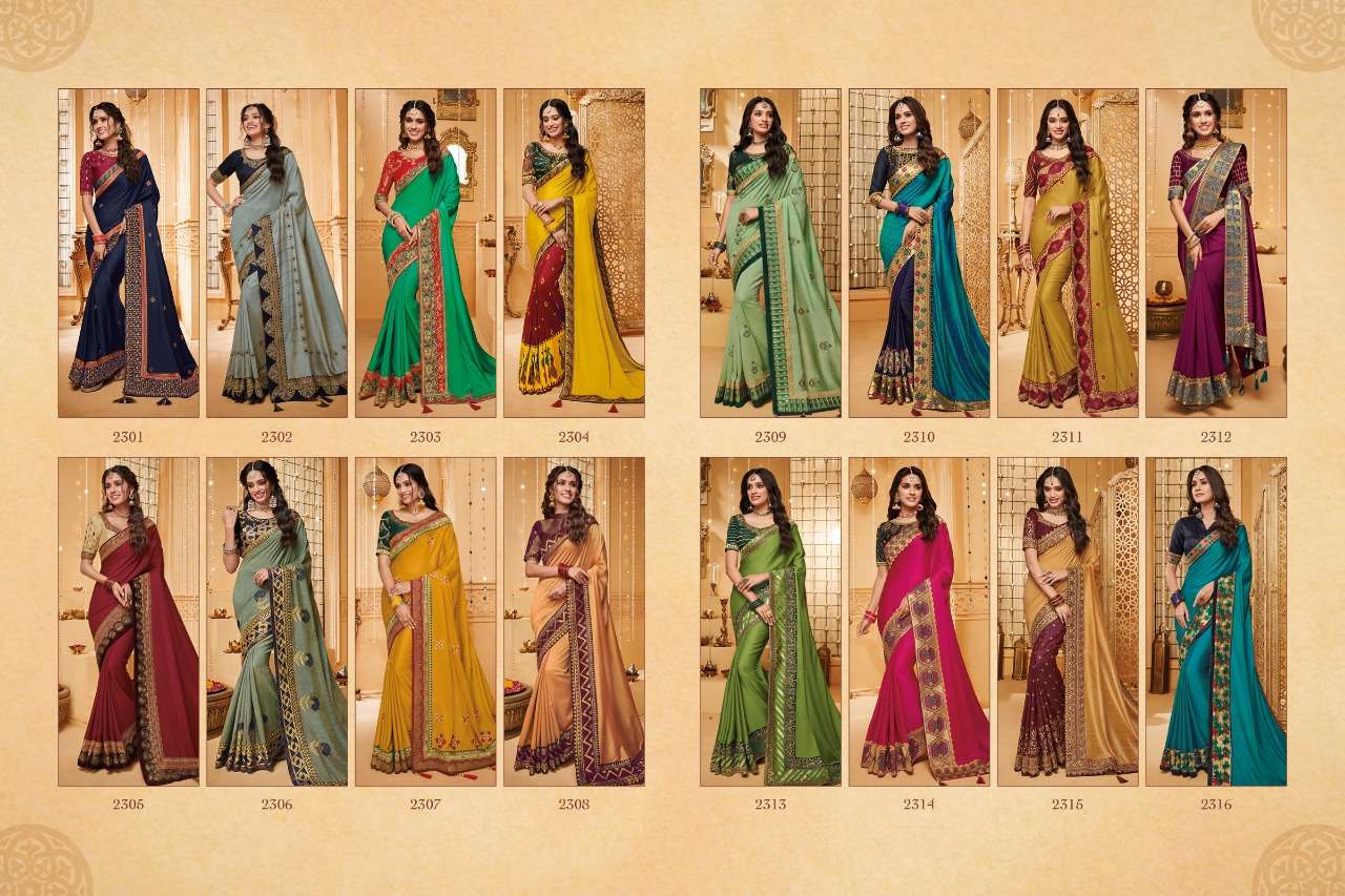 VANYA VOL-13 BY VANYA 2301 TO 2316 SERIES INDIAN TRADITIONAL WEAR COLLECTION BEAUTIFUL STYLISH FANCY COLORFUL PARTY WEAR & OCCASIONAL WEAR FANCY SAREES AT WHOLESALE PRICE