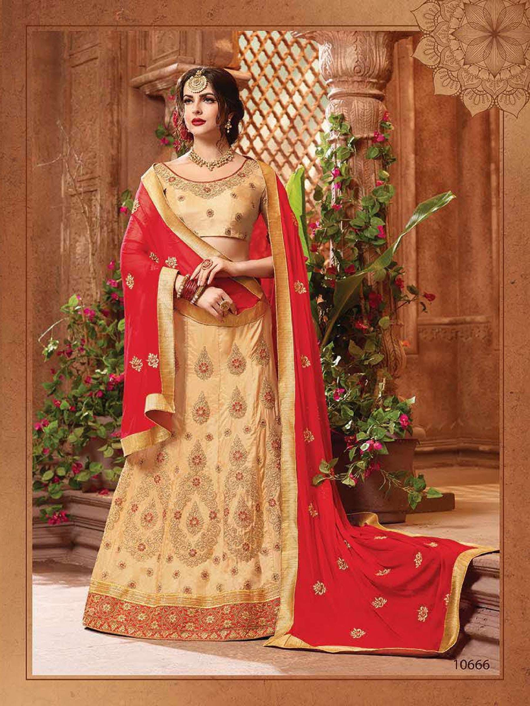 ICONIC BY RIDDHOO FASHION 10661 TO 10668 SERIES INDIAN TRADITIONAL BEAUTIFUL STYLISH DESIGNER HEAVY EMBROIDERED PARTY WEAR SILK LEHENGAS AT WHOLESALE PRICE