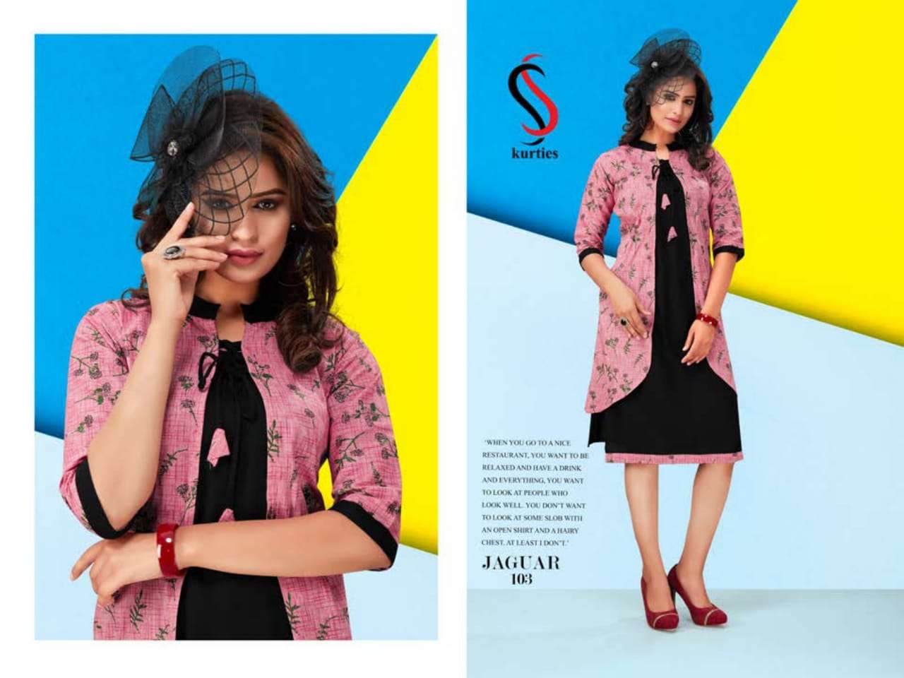 JAGUAR BY  S S KURTIS  101 TO 110 SERIES STYLISH FANCY BEAUTIFUL COLORFUL CASUAL WEAR & ETHNIC WEAR HANDLOOM  COTTON WITH INNER KURTIS AT WHOLESALE PRICE