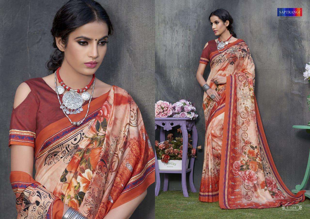 TUSSAR SILK SAREE  BY SAPTRANGI 1501 TO 1515 SERIES INDIAN TRADITIONAL WEAR COLLECTION BEAUTIFUL STYLISH FANCY COLORFUL PARTY WEAR & OCCASIONAL WEAR TUSSAR SILK SAREES AT WHOLESALE PRICE