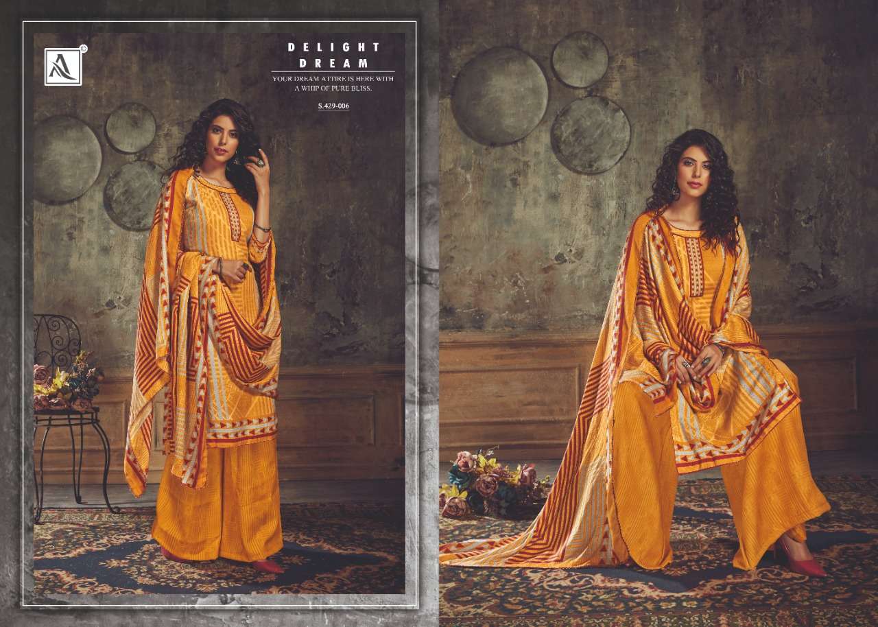 NOORIE  BY ALOK SUITS 429-001 TO 429-008 SERIES DESIGNER FESTIVE COLLECTION SUITS BEAUTIFUL STYLISH FANCY COLORFUL PARTY WEAR & OCCASIONAL WEAR WOOL PASHMINA JACQUARD PRINTED DRESSES AT WHOLESALE PRICE