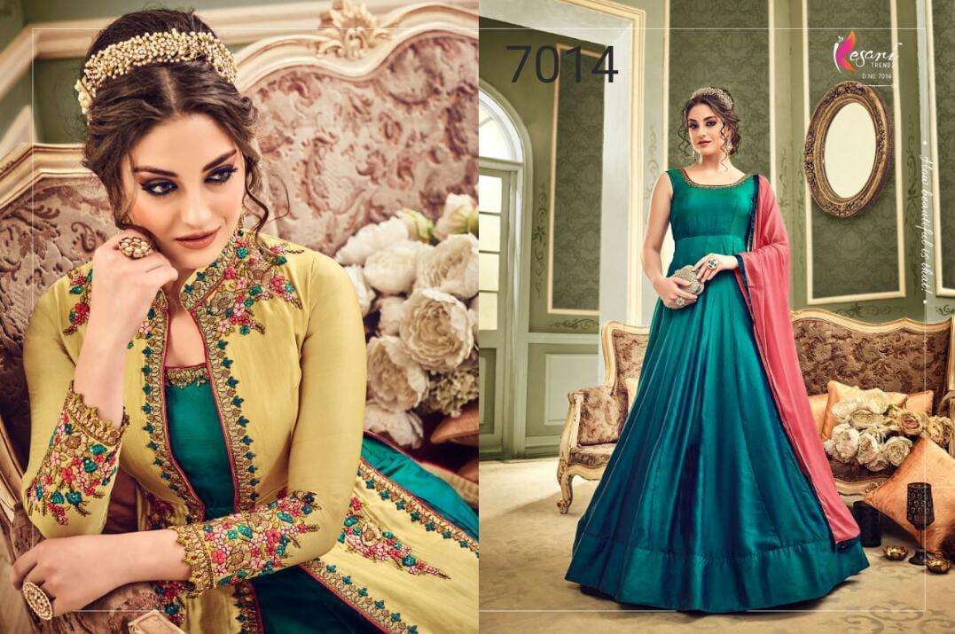 KYRA VOL-6 NX BY KESARI TRENDZ DESIGNER ANARKALI SUITS COLLECTION BEAUTIFUL STYLISH FANCY COLORFUL PARTY WEAR & OCCASIONAL WEAR FAUX GEORGETTE SILK EMBROIDERED DRESSES AT WHOLESALE PRICE