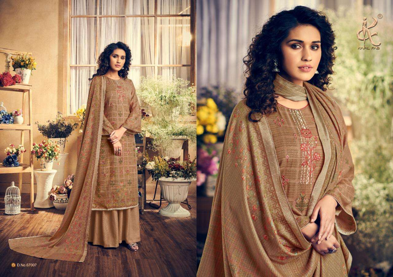 MARIUM BY KAPIL FAB 67001 TO 67008 SERIES BEAUTIFUL SUITS STYLISH FANCY COLORFUL PARTY WEAR & ETHNIC WEAR PASHMINA DIGITAL PRINTED  WITH EMBROIDERED DRESSES AT WHOLESALE PRICE