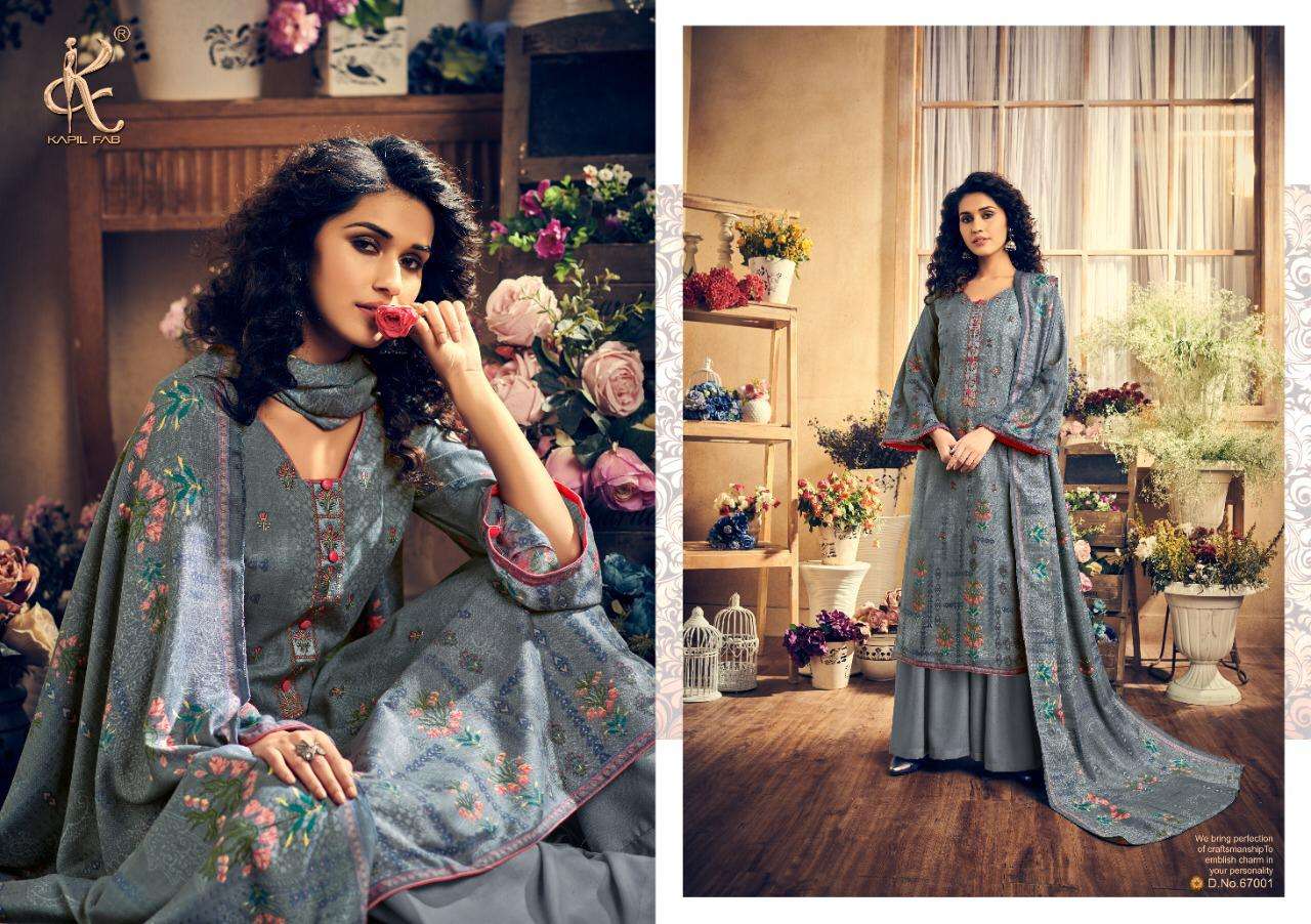 MARIUM BY KAPIL FAB 67001 TO 67008 SERIES BEAUTIFUL SUITS STYLISH FANCY COLORFUL PARTY WEAR & ETHNIC WEAR PASHMINA DIGITAL PRINTED  WITH EMBROIDERED DRESSES AT WHOLESALE PRICE