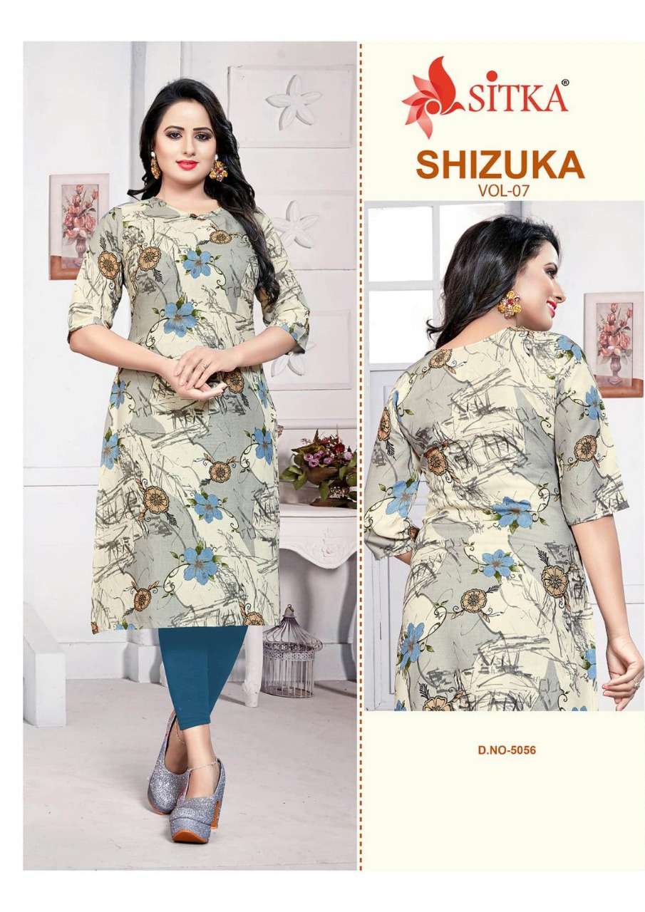 SHIZUKA VOL-7 BY SITKA  BEAUTIFUL STYLISH FANCY COLORFUL CASUAL WEAR & ETHNIC WEAR & READY TO WEAR RAYON PRINTED KURTIS AT WHOLESALE PRICE