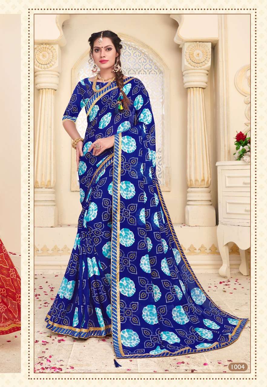 BINDIYA BY KODAS 1001 TO 1010 SERIES INDIAN TRADITIONAL WEAR COLLECTION BEAUTIFUL STYLISH FANCY COLORFUL PARTY WEAR & OCCASIONAL WEAR RENNIAL PRINTED SAREES AT WHOLESALE PRICE