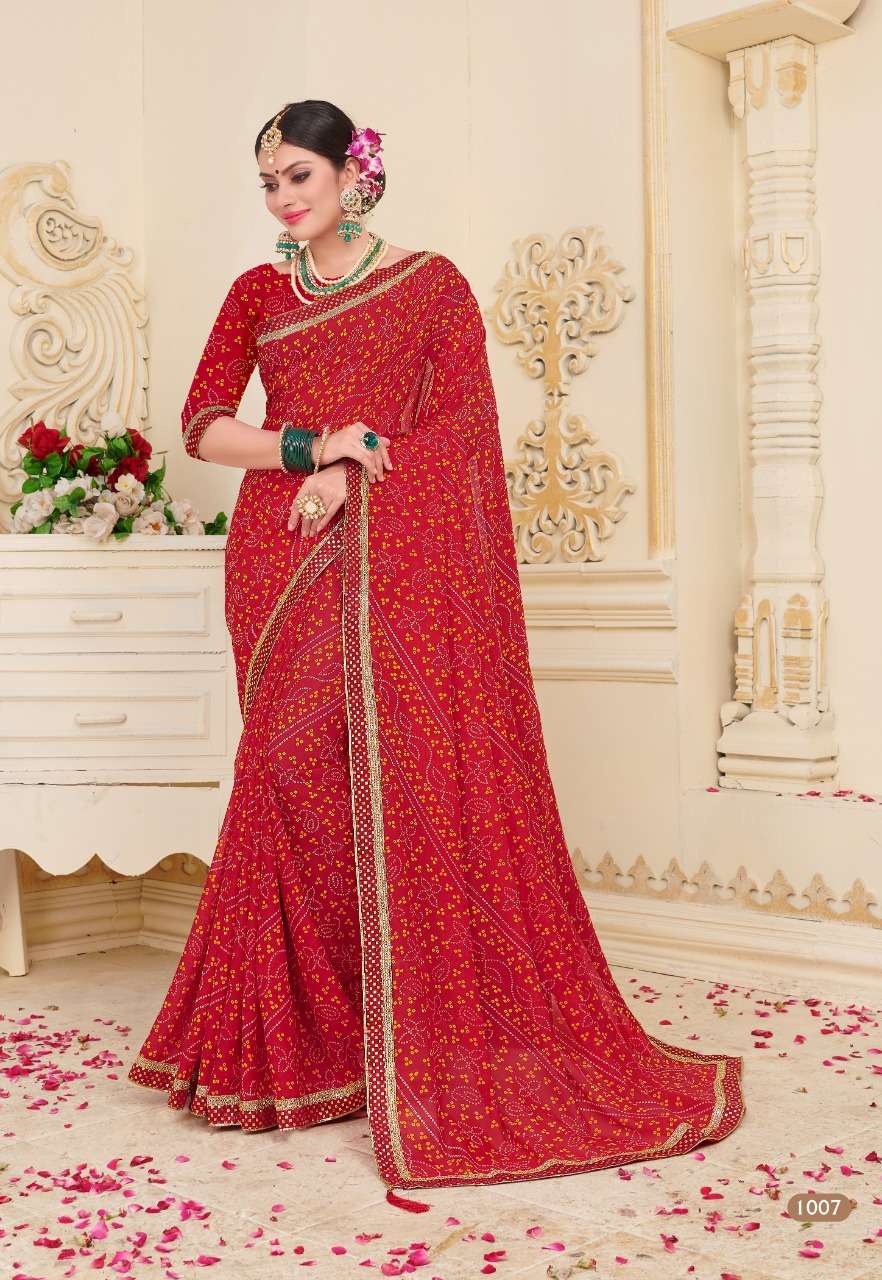 BINDIYA BY KODAS 1001 TO 1010 SERIES INDIAN TRADITIONAL WEAR COLLECTION BEAUTIFUL STYLISH FANCY COLORFUL PARTY WEAR & OCCASIONAL WEAR RENNIAL PRINTED SAREES AT WHOLESALE PRICE