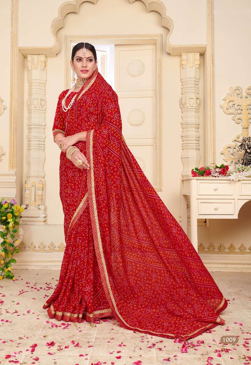 BINDIYA BY KODAS 1001 TO 1010 SERIES INDIAN TRADITIONAL WEAR COLLECTION BEAUTIFUL STYLISH FANCY COLORFUL PARTY WEAR & OCCASIONAL WEAR RENNIAL PRINTED SAREES AT WHOLESALE PRICE