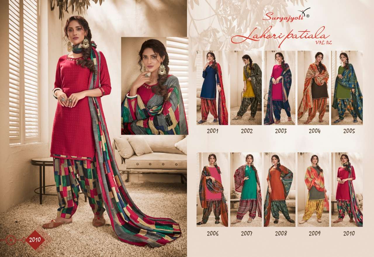 LAHORI PATIALA VOL-2 BY SURYAJYOTI 2001 TO 2010 SERIES BEAUTIFUL SUITS STYLISH FANCY COLORFUL CASUAL WEAR & ETHNIC WEAR PASHMINA DOBBY PRINTED DRESSES AT WHOLESALE PRICE