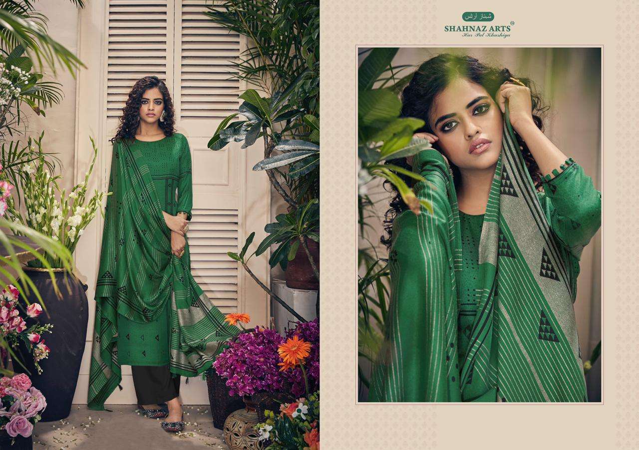 GUJARISH BY SHAHNAZ ARTS 1001 TO 1008  SERIES SUITS STYLISH BEAUTIFUL COLOURFUL PRINTED & EMBROIDERED PARTY WEAR & OCCASIONAL WEAR HEAVY PASHMINA PRINTED DRESSES AT WHOLESALE PRICE