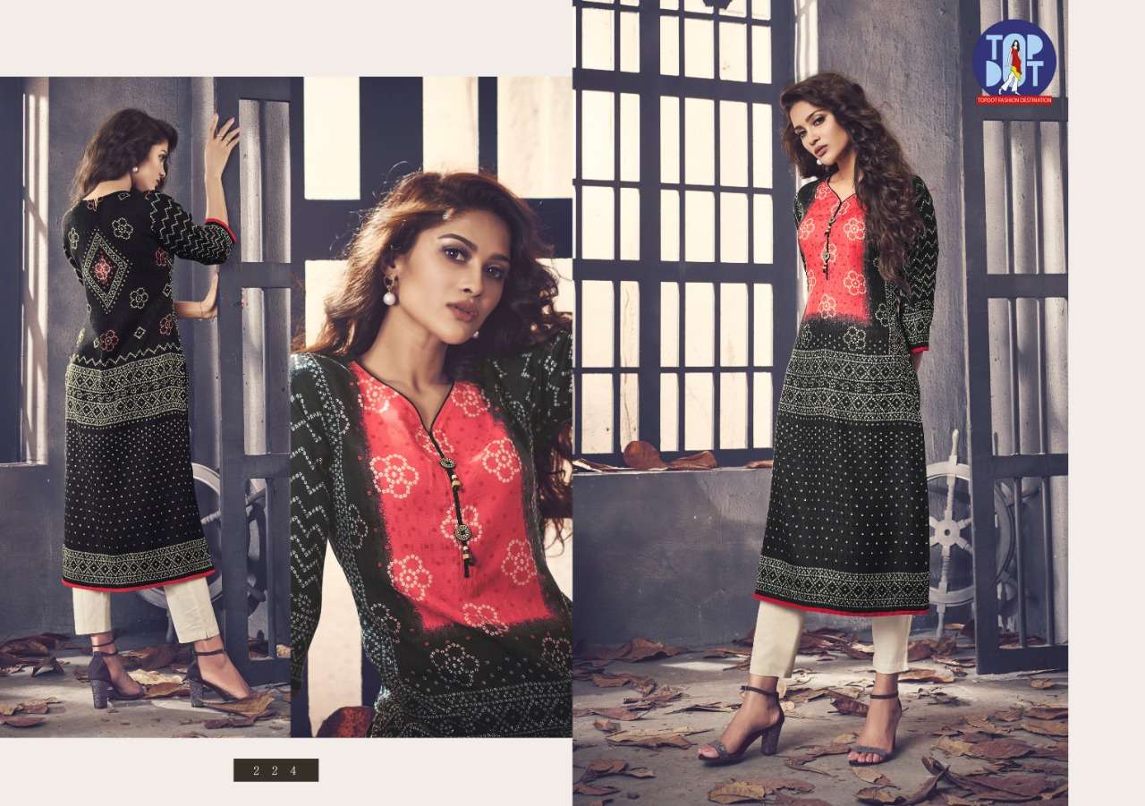 PASHMINA BY TOP DOT 221 TO 230 SERIES BEAUTIFUL STYLISH COLORFUL FANCY PARTY WEAR & ETHNIC WEAR & READY TO WEAR FAUX PASHMINA PRINTED KURTIS AT WHOLESALE PRICE