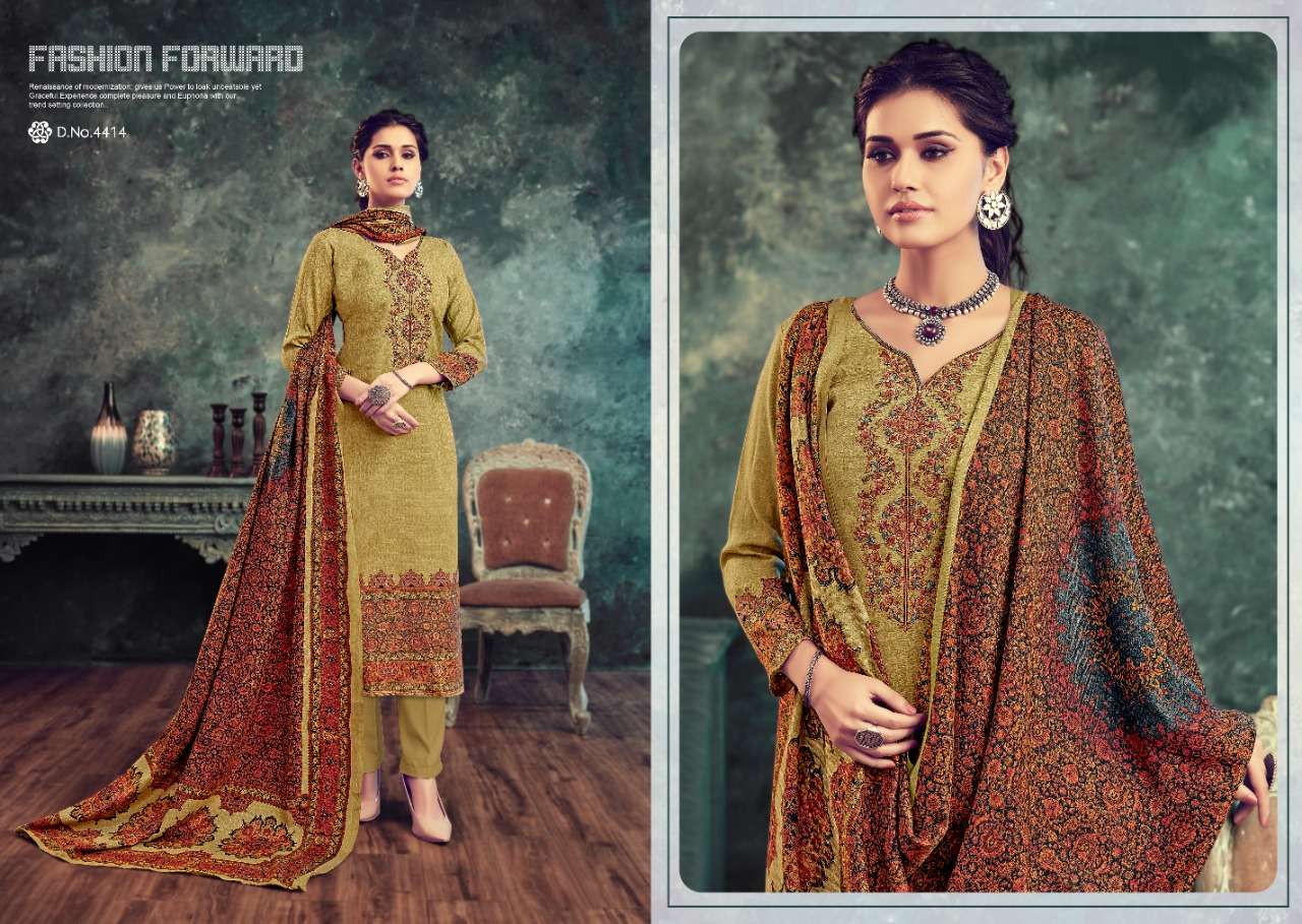 PAKIZA BY LEVISHA 4413 TO 4420 SERIES SHARARA SUITS STYLISH BEAUTIFUL COLOURFUL PRINTED & EMBROIDERED PARTY WEAR & OCCASIONAL WEAR PASHMINA PRINTED WITH EMBROIDERY DRESSES AT WHOLESALE PRICE
