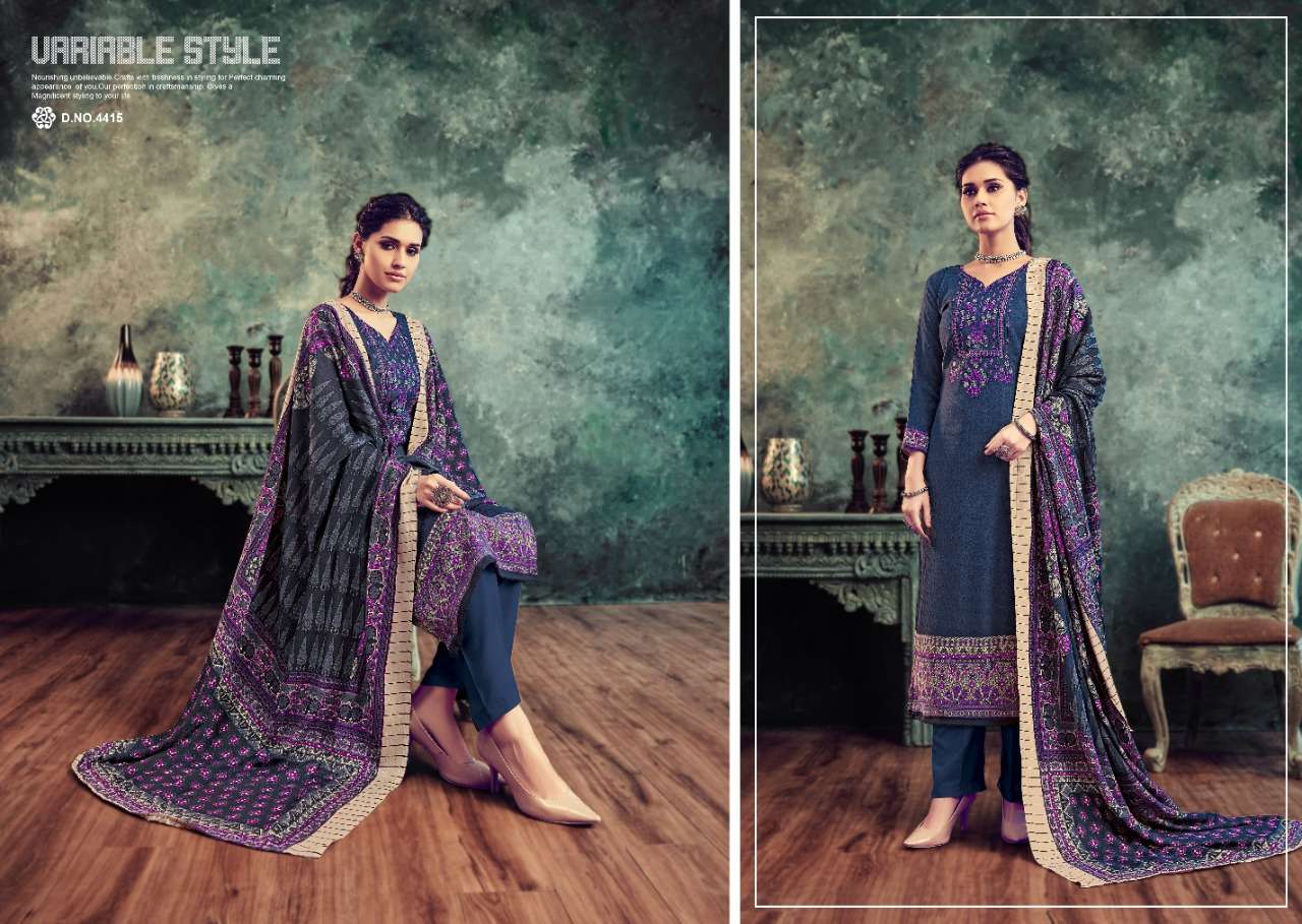 PAKIZA BY LEVISHA 4413 TO 4420 SERIES SHARARA SUITS STYLISH BEAUTIFUL COLOURFUL PRINTED & EMBROIDERED PARTY WEAR & OCCASIONAL WEAR PASHMINA PRINTED WITH EMBROIDERY DRESSES AT WHOLESALE PRICE