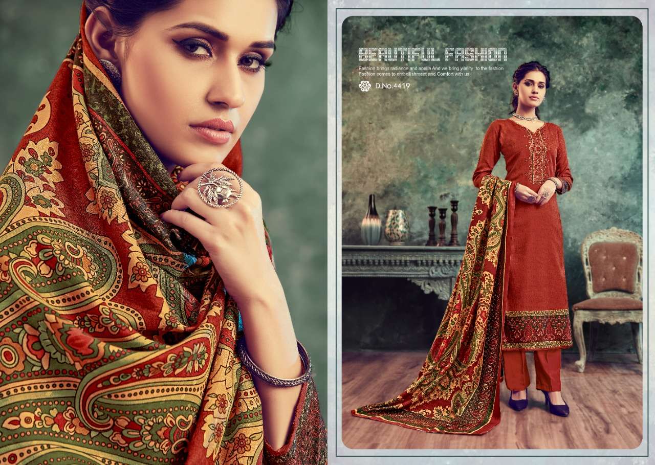 PAKIZA BY LEVISHA 4413 TO 4420 SERIES SHARARA SUITS STYLISH BEAUTIFUL COLOURFUL PRINTED & EMBROIDERED PARTY WEAR & OCCASIONAL WEAR PASHMINA PRINTED WITH EMBROIDERY DRESSES AT WHOLESALE PRICE