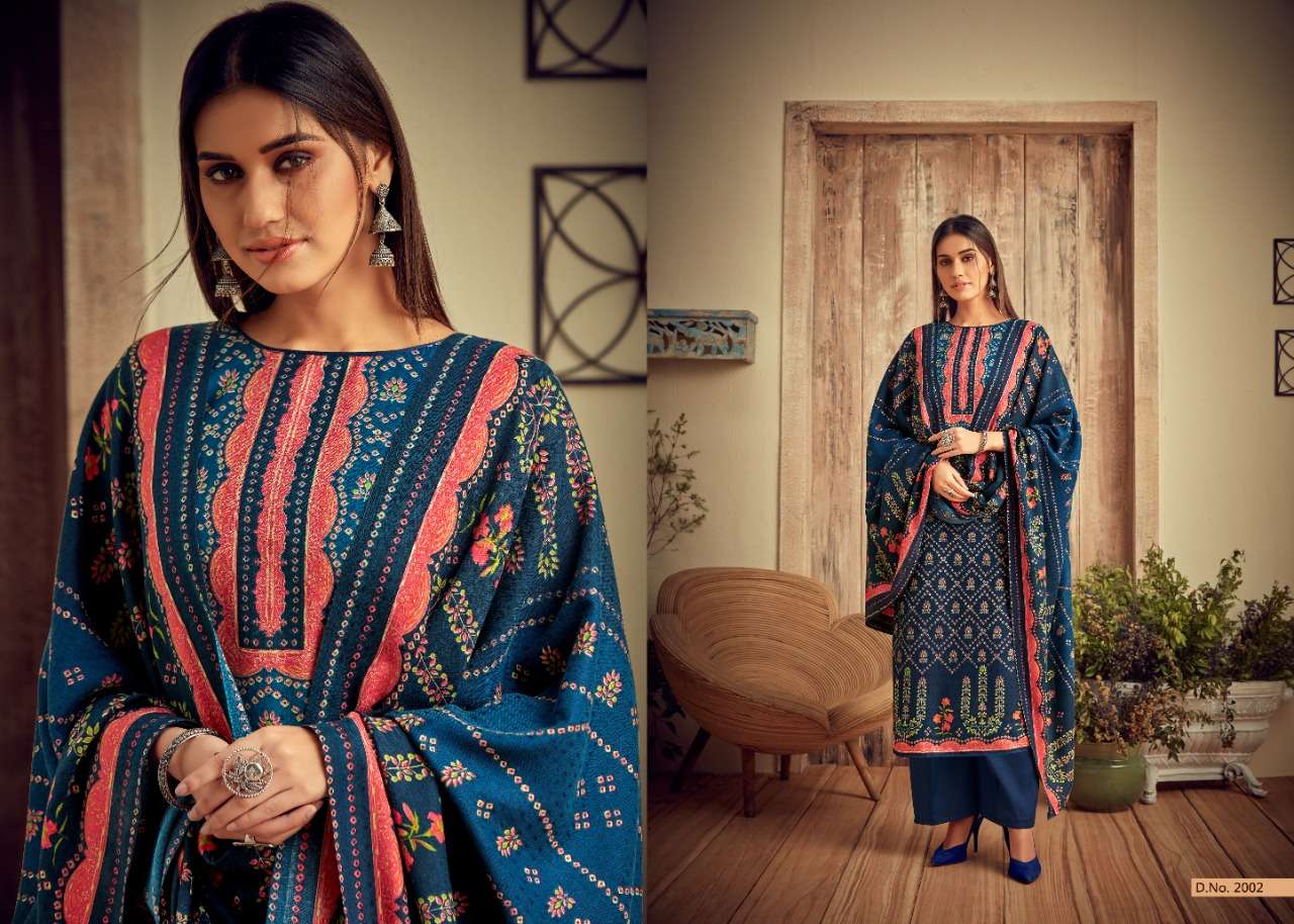 MAHE NOOR BY SUMYRA 2001 TO 2010 SERIES BEAUTIFUL SUITS STYLISH FANCY COLORFUL PARTY WEAR & OCCASIONAL WEAR PURE PASHMINA BUTTI PRINT DRESSES AT WHOLESALE PRICE