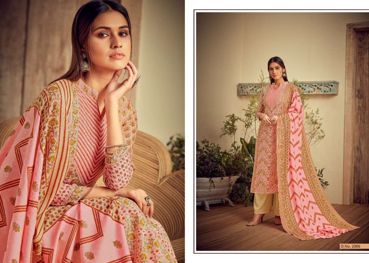 MAHE NOOR BY SUMYRA 2001 TO 2010 SERIES BEAUTIFUL SUITS STYLISH FANCY COLORFUL PARTY WEAR & OCCASIONAL WEAR PURE PASHMINA BUTTI PRINT DRESSES AT WHOLESALE PRICE